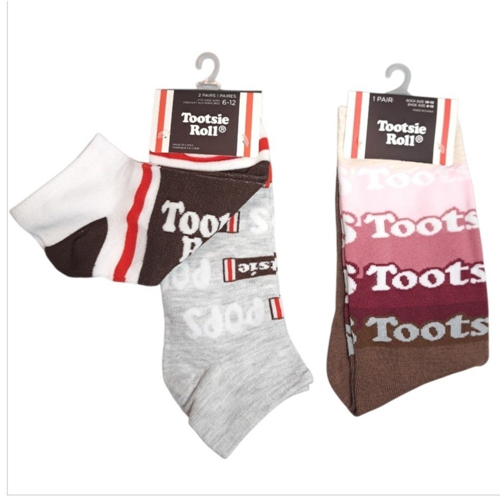 2-Pairs Tootsie Roll Low-Cut Socks Sock Size 10-13/Shoe Size 6-12‎ Multicolor